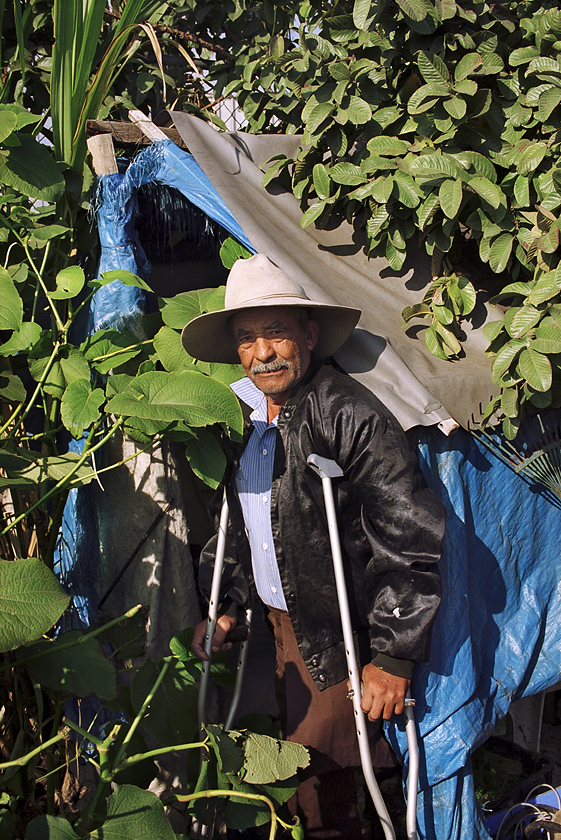 Juan Reyes Candejas in his garden