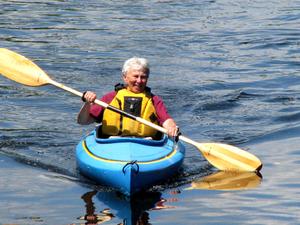 Marion Stoddart enjoying a day on the water.