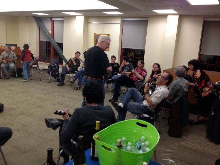 Dan Mathis preps the post-film strum-a-long. Thanks, Dan!